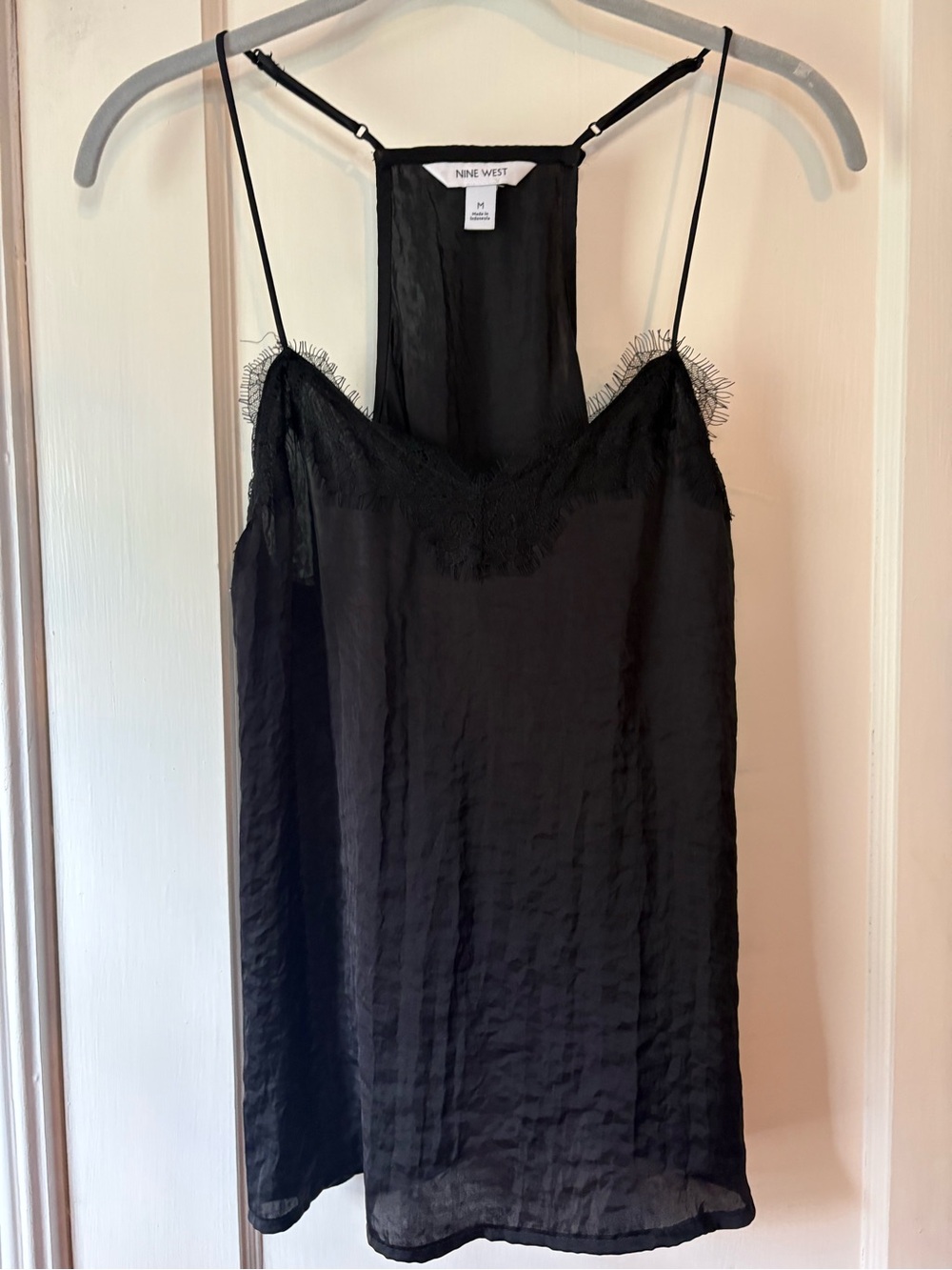 Nine West Black Racerback tank with trim detailing size medium worn once EUC